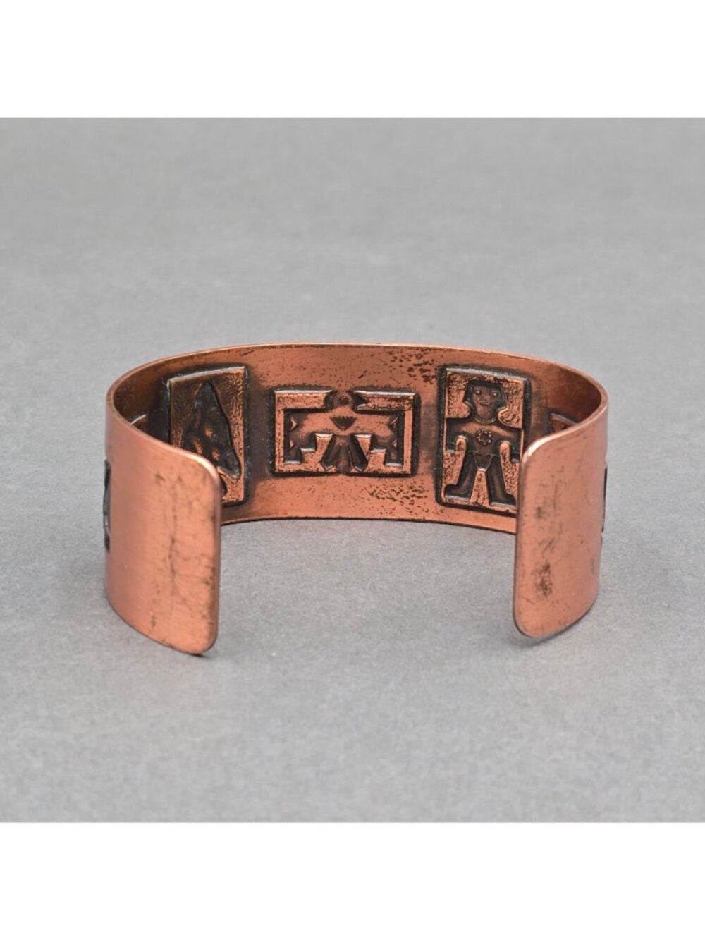 VTG Wheeler Copper Storyteller Wide Cuff Bracelet 6.75" Southwestern Thunderbird - Picture 3 of 9